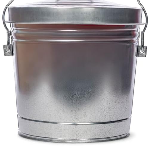6 Gal Galvanized Steel with Locking Lid Can for Outdoor Storage | galvanized canister with lock top for bulk food storage birdseed chicken feed emergency supplies camping gear hardware