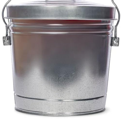 6 Gal Galvanized Steel with Locking Lid Can for Outdoor Storage | galvanized canister with lock top for bulk food storage birdseed chicken feed emergency supplies camping gear hardware