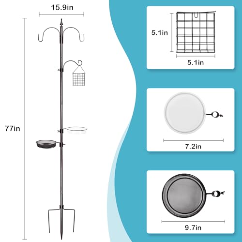 YINGYM Bird Feeder Stand Pole, 77 Inch Bird Feeding Station for Outside - size: 77 Inches without Squirrel Baffle