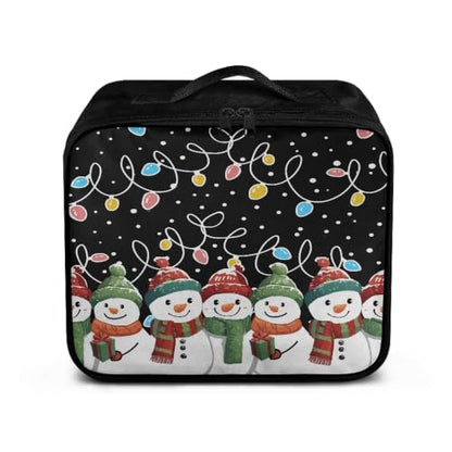 Christmas Light First Aid Bag Empty Snowman 1st Aid Bag Medical Travel Case First Responder Emergency Medicine Bags for Home Office Outdoors - color: Christmas Light Snowman
