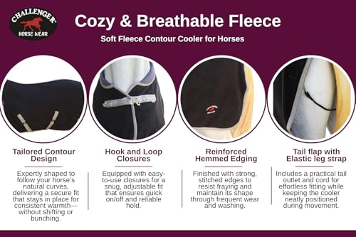 76" Horse Sheet Polar Fleece Cooler Exercise Blanket Wicks Moisture 43F03 - color: Black, size: 76 inches