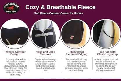 76" Horse Sheet Polar Fleece Cooler Exercise Blanket Wicks Moisture 43F03 - color: Black, size: 76 inches