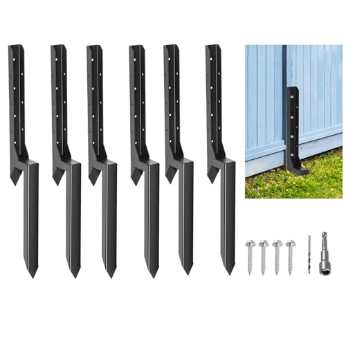 Colinktool 6Pack Fence Post Repair Stake Kit,Heavy-Duty Metal Decking Posts