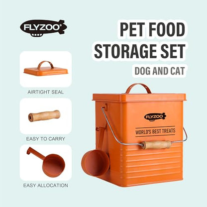 Metal Dog Food Containers, Dog Treat Snack Jars with Lids and Spoon,3 Set