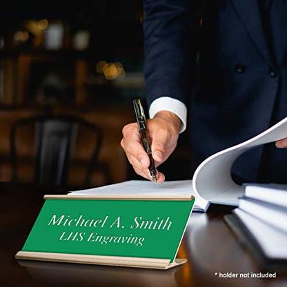 Custom Engraved Office Door Name Plate & Desk Signs, Green, 2x4 - color: B6 - Green & White Lettering, size: 2in x 4in (5.1cm x 10.1cm)