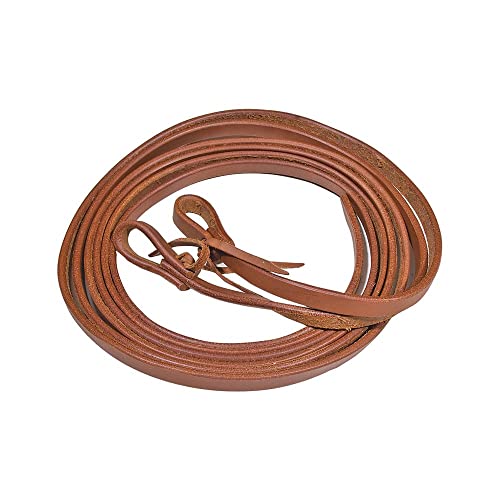 Schneiders Double S Harness Leather Reins 5/8" X8' | Ideal for Equestrian Use Harness Leather | Supple & Comfortable | Water Tie Horse Bit Ends | Perfect Length for Control