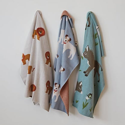 Creative Co-Op Cotton Knit Baby Blanket with Lions, 40" L x 32" W - color: Tigers, size: 40" L x 32" W