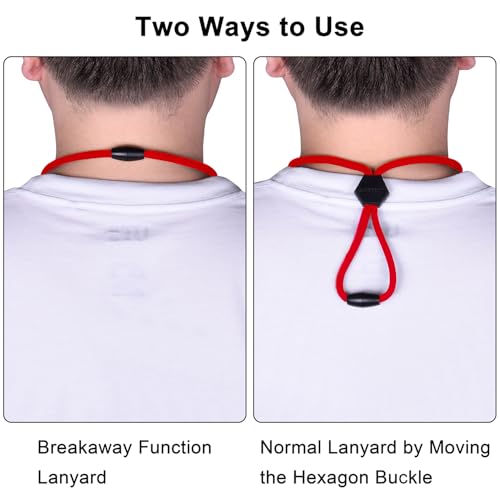 Wisdompro 23 inch Round Cord Lanyard with Safety Breakaway Buckle - color: Red