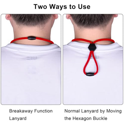 Wisdompro 23 inch Round Cord Lanyard with Safety Breakaway Buckle - color: Red