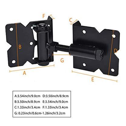 Self Closing Gate Hinges Heavy Duty, 90 Degree Adjustable, 2 Pcs - color: Black(1pcs)