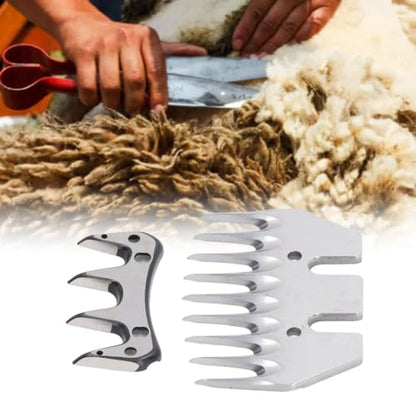 2 Pack 9-Tooth Electric Sheep Shears Replacement Blades, Straight High Carbon Steel Shear Blades for Thick Wool, Compatible with Most Electric Shears, Durable Design