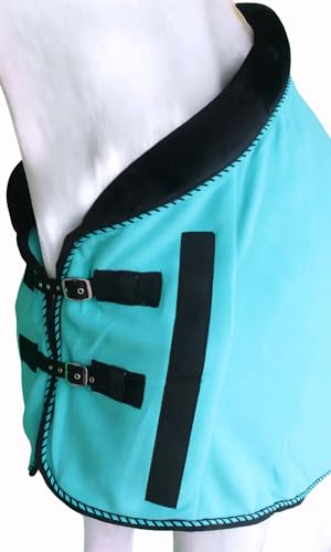 Challenger Horse Soft Fleece Cooler Contoured Exercise Blanket Liner Sheet Wicks 43MI02TR - color: Turquoise, size: 80 inches