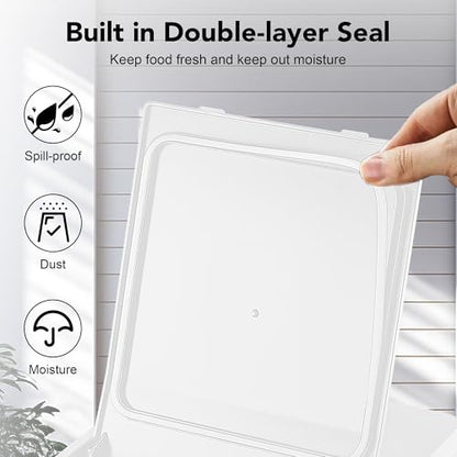 Newget 11 lb Stainless Steel Dog Food Storage Container with Scoop, White - color: B-White