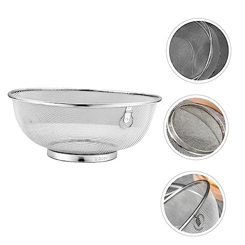 Stainless Steel Mesh Colander Fine Mesh Strainer for Soy Milk Kitchen Strainer for Washing Fruits and Vegetables Draining Pasta Rice and Quinoa 9.44 X 9.44 X 4.05 in