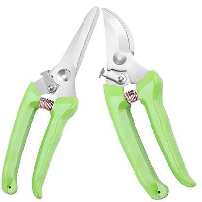 Premium garden shears, meperez pruning scissors gardening tools, pruners for flower, bushes, rose and fruit tree, use for florist, yard and orchard the plant clippers, sharp steel anvil snips - style: 2 Pack- Green