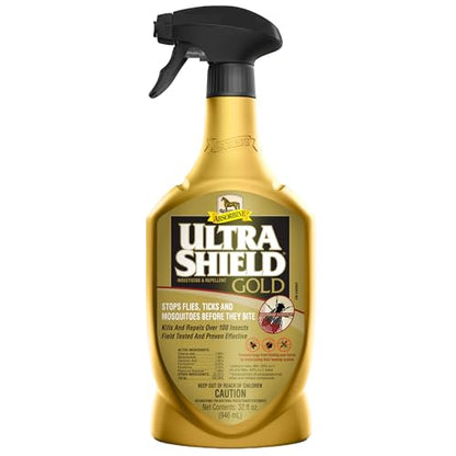 Absorbine UltraShield Gold Insecticide & Repellent for 100+ Insects, Use on Horses - size: 32 Ounce w/Sprayer