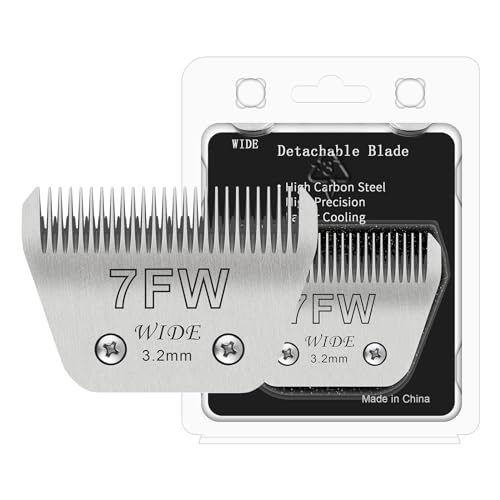7FW Dog Grooming Wide Blade,Detachable Pet Dog Grooming Blades,Compatible with Andis,Oster A5,Wahl km10 Clippers.Cutting Length 1/8 in(3.2mm) - color: 7FW-3.2mm