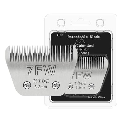 7FW Dog Grooming Wide Blade,Detachable Pet Dog Grooming Blades,Compatible with Andis,Oster A5,Wahl km10 Clippers.Cutting Length 1/8 in(3.2mm) - color: 7FW-3.2mm