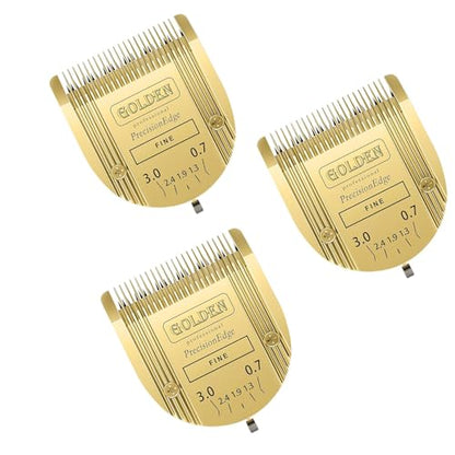 Adjustable 5 in 1 Blades Dog Grooming Blades Compatible with Wahl | For Clipper Arco, Compatible with Bravura, Chromado, Creativa, Compatible with Figura and Motion,Gold,3-Pack - color: GOLD/3PCS