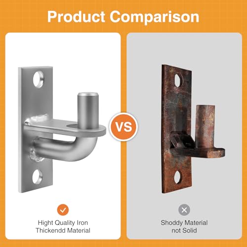 Gate Hinges,2 PCS Wall Mount Gate Hinge,Gate Hinges Heavy Duty for Farm Gates,Chain Link Fence Gate Hinge with 5/8 Hinge Pin (Screws Not Included) - color: Silver, size: 2 Pack