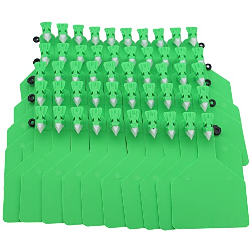 50 Pcs Blank Cattle Ear Tags TPU One-Piece Large Livestock ID - color: Green