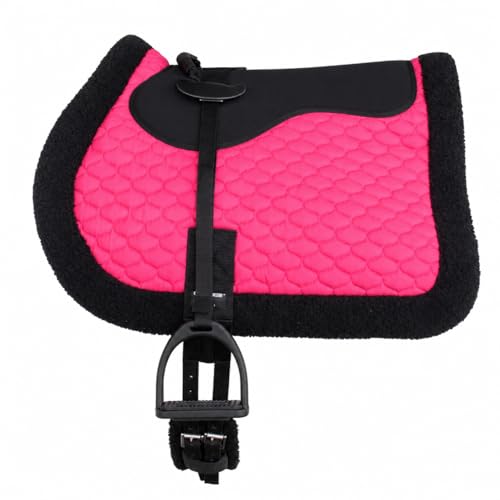 CHALLENGER Horse English Quilted Fleece Padded Trail Bareback Pad 72F48 - color: Pink Black