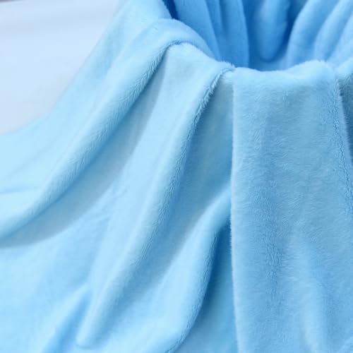 Surf turtle Sky Blue Super Soft Minky Fabric by The Yard, 36"x60" - color: Sky Blue