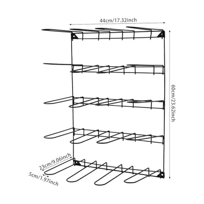 5-Tier Wall-Mounted Stable Tack Storage Rack with 20 Hooks, Stable Tool Storage Rack for Horse Racing Protective Gear, Horse Blankets