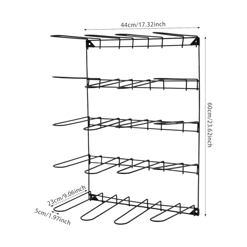 5-Tier Wall Mounted Saddle Pad Rack with 20 Hooks for Stable Storage