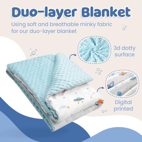 SANDJEST Outer Space Minky Blanket 30 x 40 Inches, Gift for Christmas Birthday - color: Outer Space