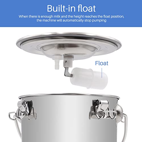5L Goat Milking Machine Adjustable Pulsation Electric Milker | Automatic Pulsating Vacuum Pump Livestock Milking Supplies with Stainless Bucket, High Efficiency, Adjustable,Easy to Use