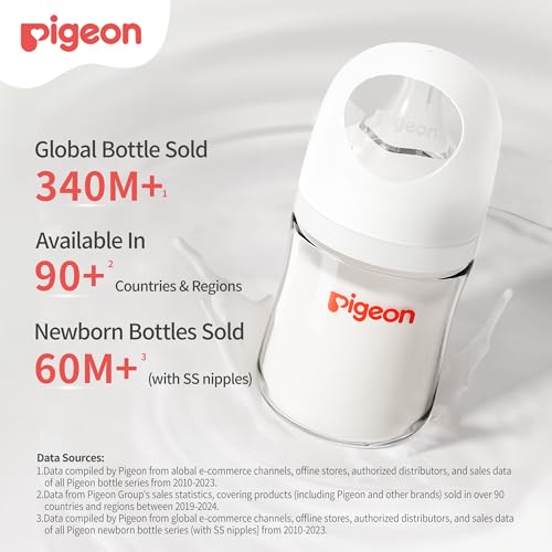 Pigeon PP Wide Neck Anti-Colic Nursing Bottle, 5 oz, 4-Pack - color: 5.4Oz, 4 packs