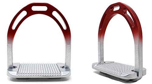 CHALLENGER Horse Saddle Stirrups English Lightweight Aluminum 51114 - color: Red Silver