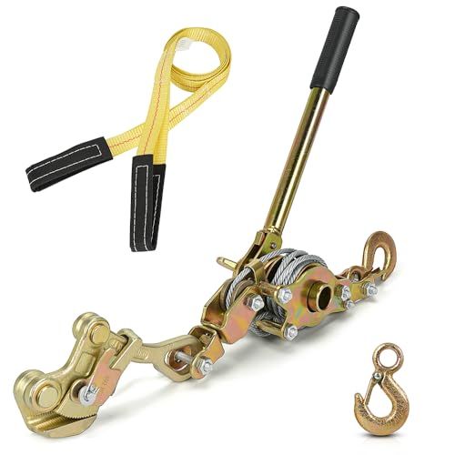 Zipline Tensioning Kit with Cable Grip Steel Wire Puller & 2 Safety Hooks