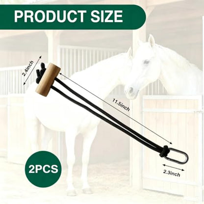 Horse Bucket Strap for Owners Multi-Purpose Adjustable Barn Strap Classic Black with Wooden Snap Perfect Stall Hanging & Organizing Hay Chix Stalls Hanger Water Buckets Multipurpose(Black) (2)