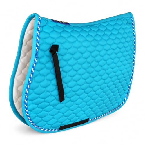 Horse English Quilted Contoured All-Purpose Trail Saddle Pad 7296 - color: Turquoise, size: 23" (Spine) x 20" (Drop)