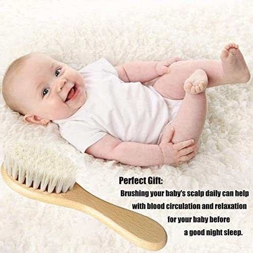 Baby Hair Brush, Wooden Goat Bristles Hair Brush for Newborns & Toddlers, Ideal for Cradle Cap, Perfect Baby Registry Gift, Hypoallergenic, 1 Count - color: 1PCS