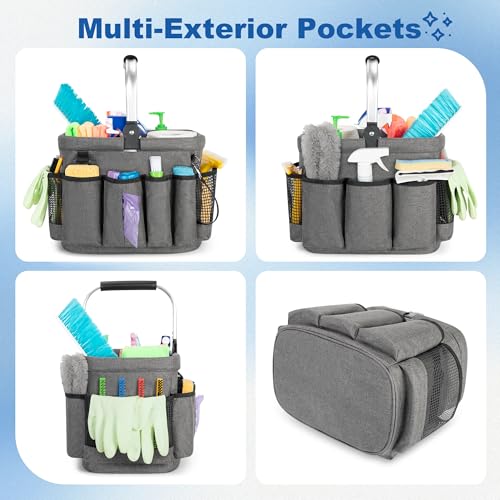 PGmoon Cleaning Caddy Organizer with Handle,Grey - color: Grey