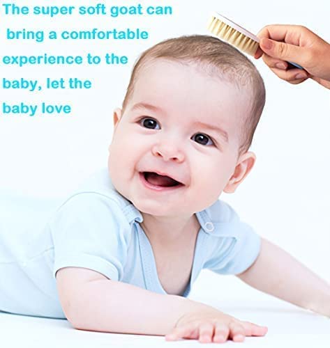 Baby Hair Brush and Comb Set, Baby Brush with Soft Natural Bristles - color: Pink