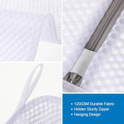 4-Pack Durable Honeycomb Mesh Laundry Bags for Delicates, 2L + 2XL - color: 120gsm Honeycomb Mesh, size: 2L+2XL