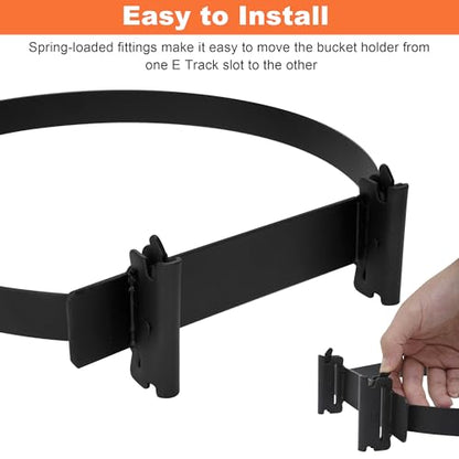 5 Gallon Bucket Holder for E Track, Wall Mount | Heavy Duty, Buckets Hanger, E Track Accessories, For Enclosed Trailer, Workshop and Garage