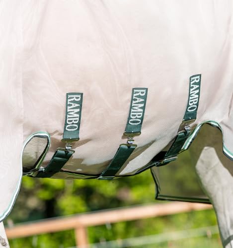 Horseware® Rambo Flybuster with No-Fly Zone™ Fly Sheet - Oatmeal/Sage & Beige & Green, 75 inches - size: 75 inches