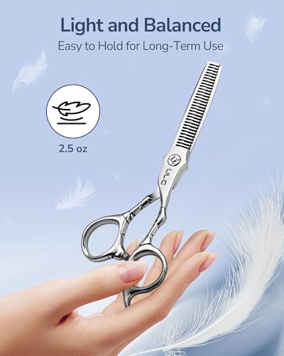 ULG Professional Hair Thinning Scissors 6.5" Japanese Stainless Steel Hand-Honed Salon Barber Scissors for Stylist & Home Use, Texturizing Shears, Ergonomic Design with Patterned Handles