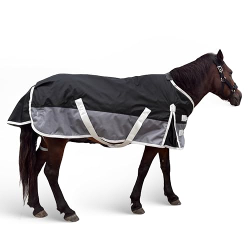Winter Blanket for Mini Horse, Pony, Donkey, Llama, Alpaca, Small Equine- 220g Filled Medium Weight Winter Horse Blanket - 1200D Water Resistant (55‘’) - size: 55‘’