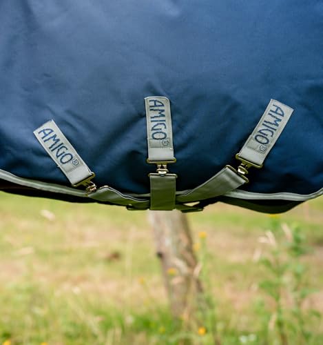 Horseware® Amigo® Bravo 12 Plus Turnout 250g - Navy/Titanium Grey & Silver, 66 inches - color: Navy/Titanium Grey & Silver, size: 66 inches
