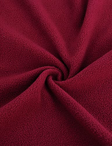 Hibelle Women's Outdoor Full-Zip Thermal Fleece Jacket with Pockets - color: 205-wine Red, size: XX-Large