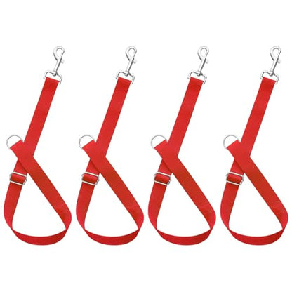 4Pcs Horse Bucket Strap Hangers Nylon Straps Hanging Feed Tack - color: Red