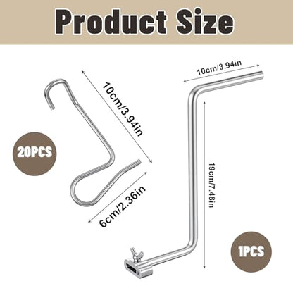 Fence Wire Tightener 1/4"20pcs Fence Wire Tightener Clips 6mm and 1PCS Tighteners Handle Fences Wires Tensioner Tool Bulk for Wires Fences Farm Garden Twisting Barbed Repair Tool