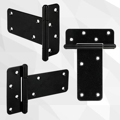 2 Pack 5in T-Strap Shed Door Hinges,260 Lbs Capacity, Heavy Duty - color: Black, size: 5 in -2 pcs