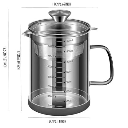 Yogurt Strainer Glass,Nut Milk & Juice Strainer for Juicing,1500ML